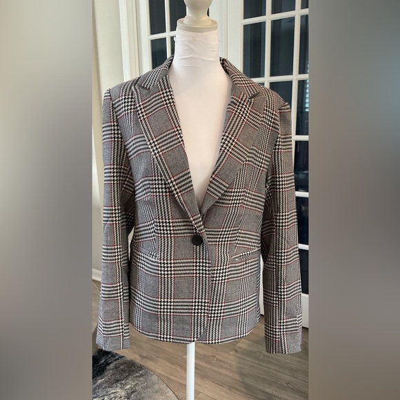Premise Studio Glen Plaid Single-Button Blazer - NWT Size 4 - Picture 3 of 12